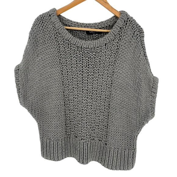 CAARA Oliver Chunky Knit Sleeveless Sweater Gray - Size L - Picture 2 of 11